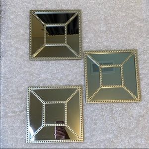 3 piece gold mirror set.